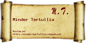 Minder Tertullia névjegykártya